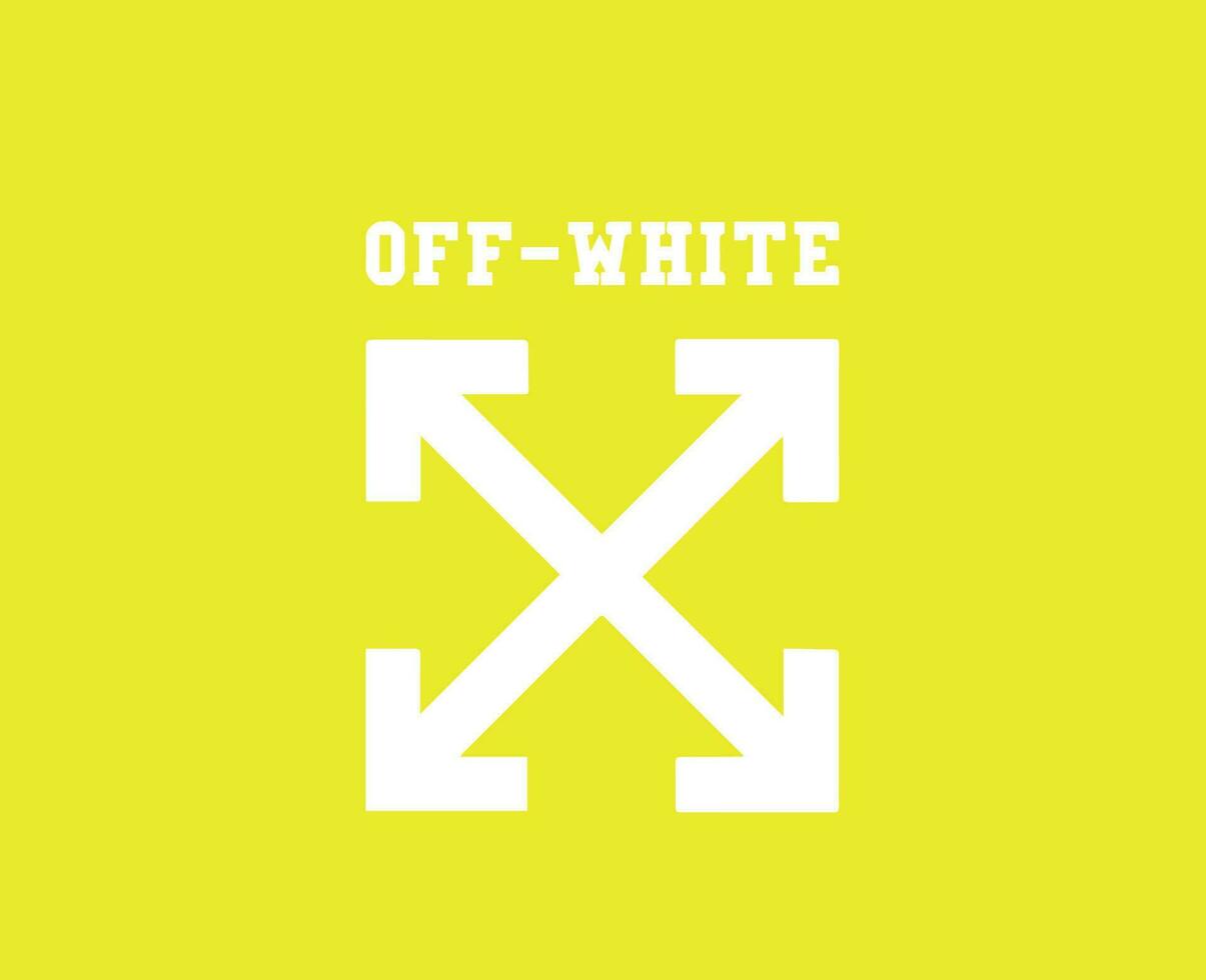 Off-White Symbol Logo With Name White Clothes Design Icon Abstract Vector Illustration With Yellow Background