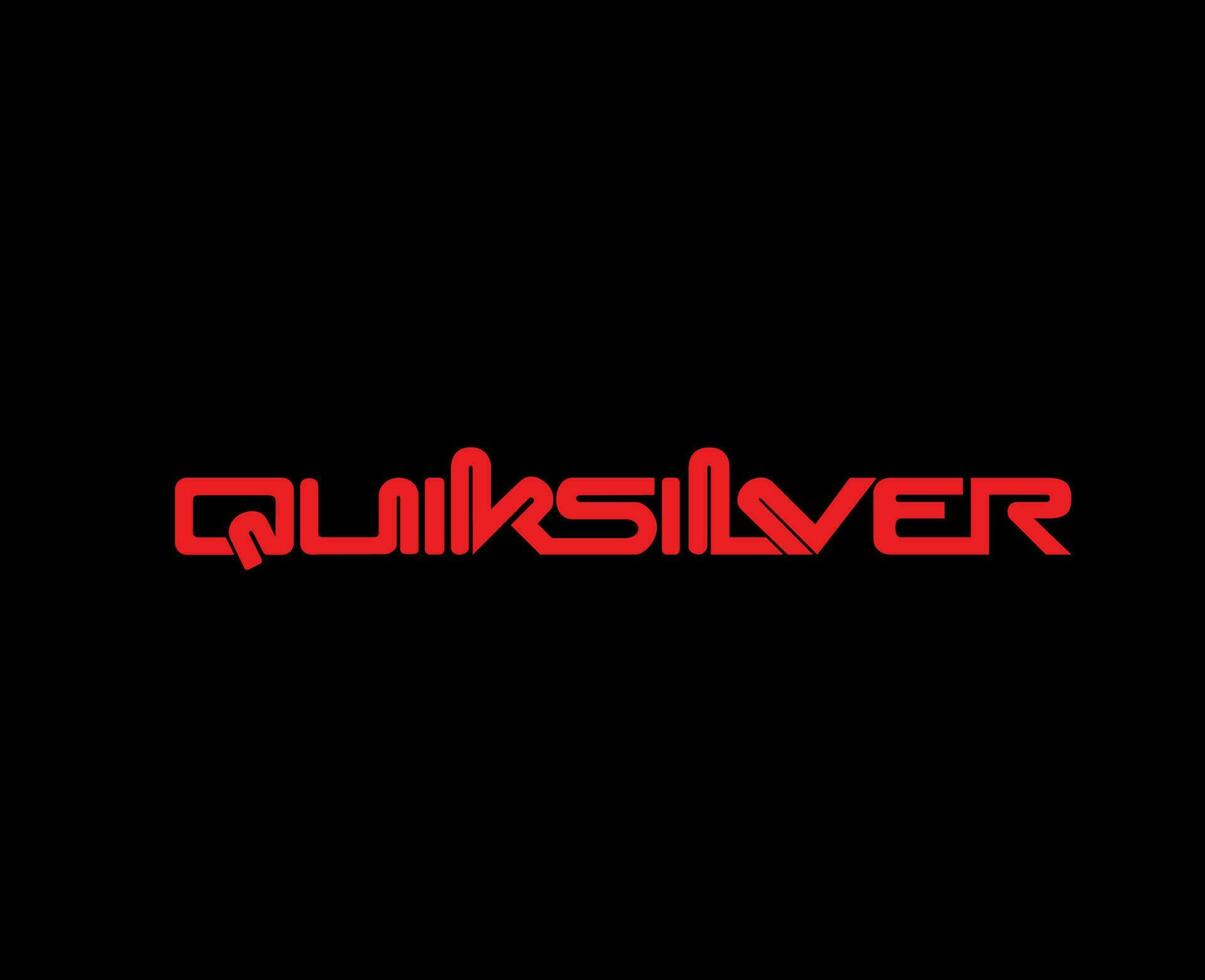 Quiksilver marca logo nombre rojo símbolo ropa diseño icono resumen vector ilustración con negro antecedentes