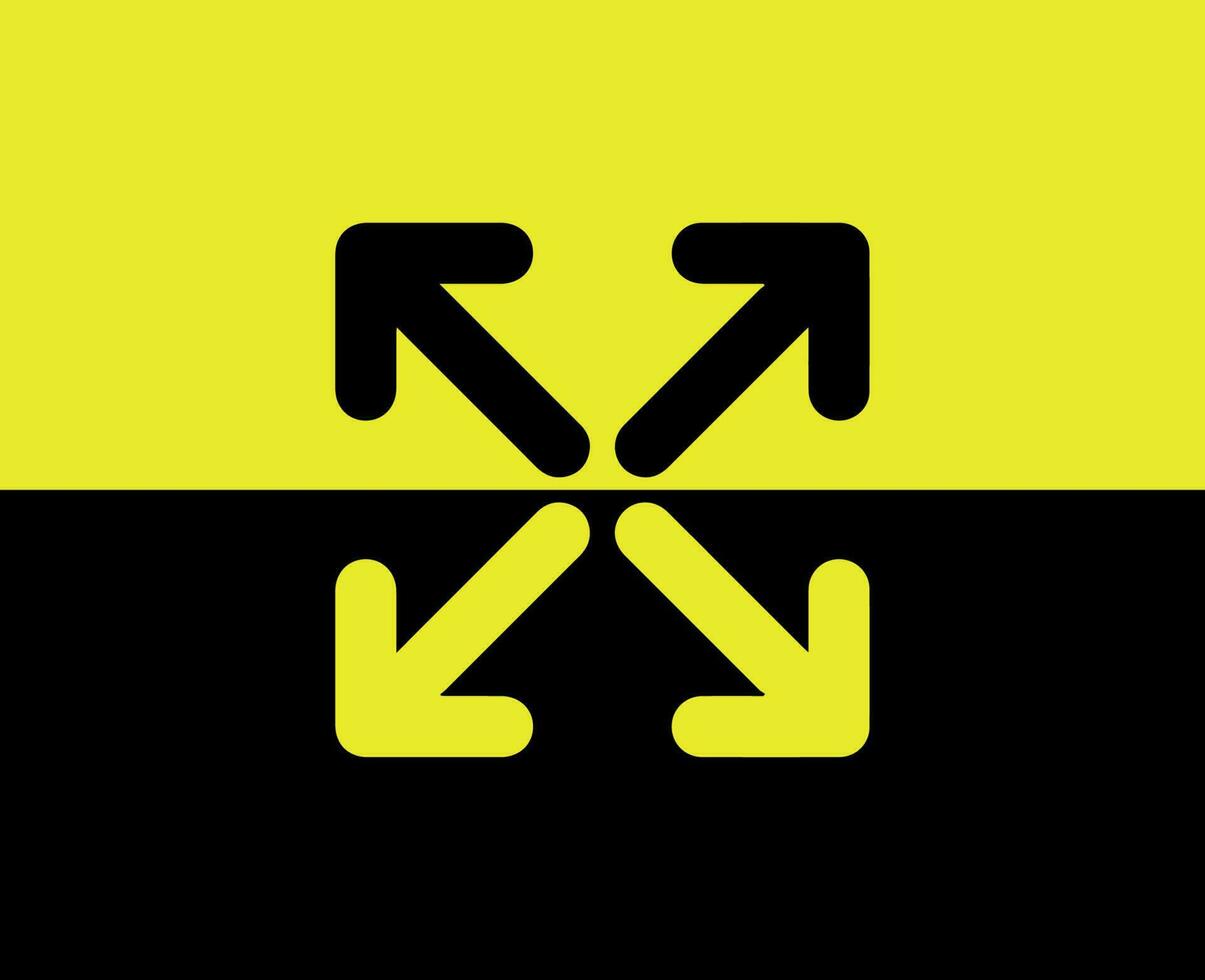 Off-White Logo Symbol Black And Yellow Clothes Design Icon Abstract Vector Illustration