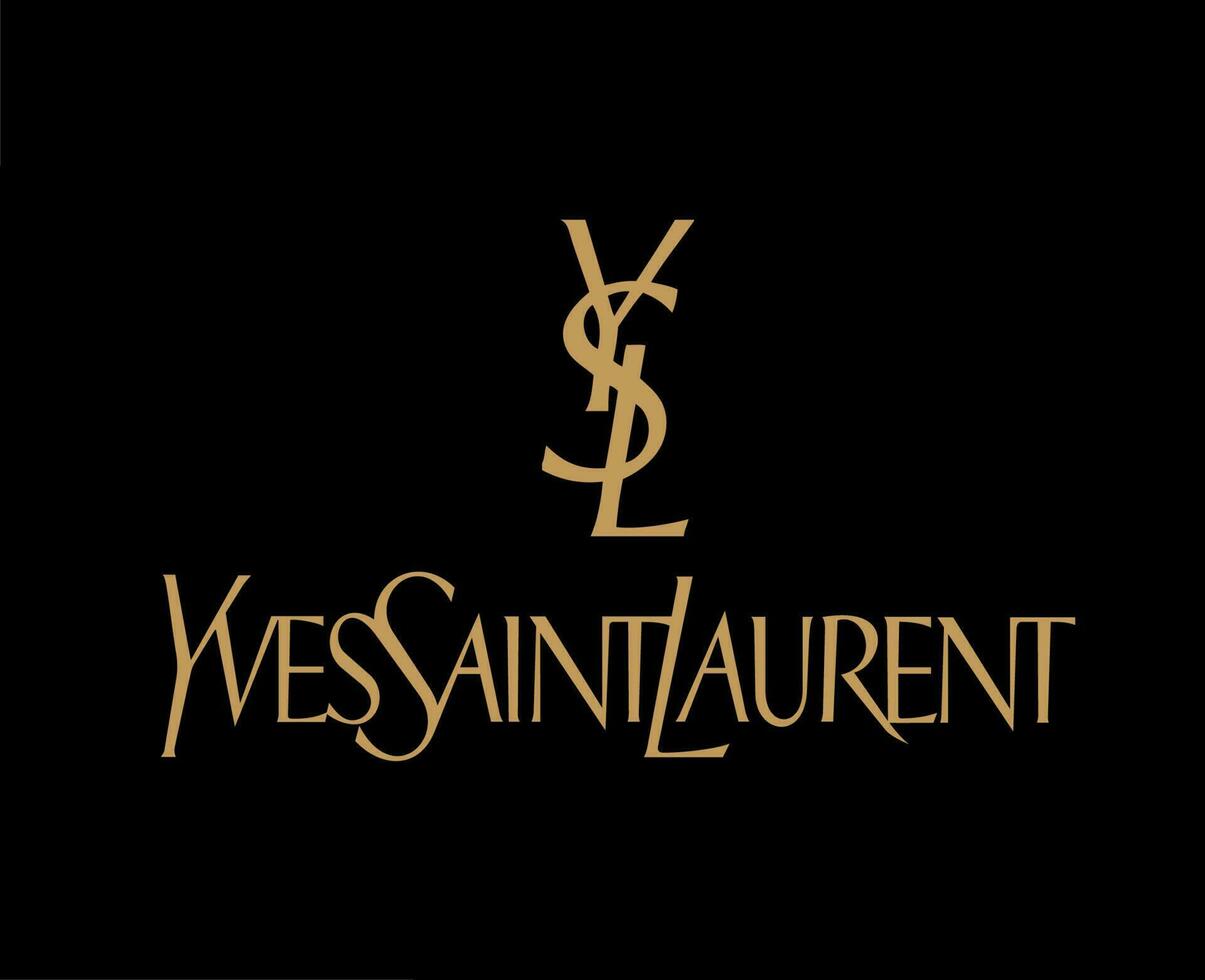 Ysl Yves Saint Laurent Brand Logo Brown Symbol Clothes Design Icon 