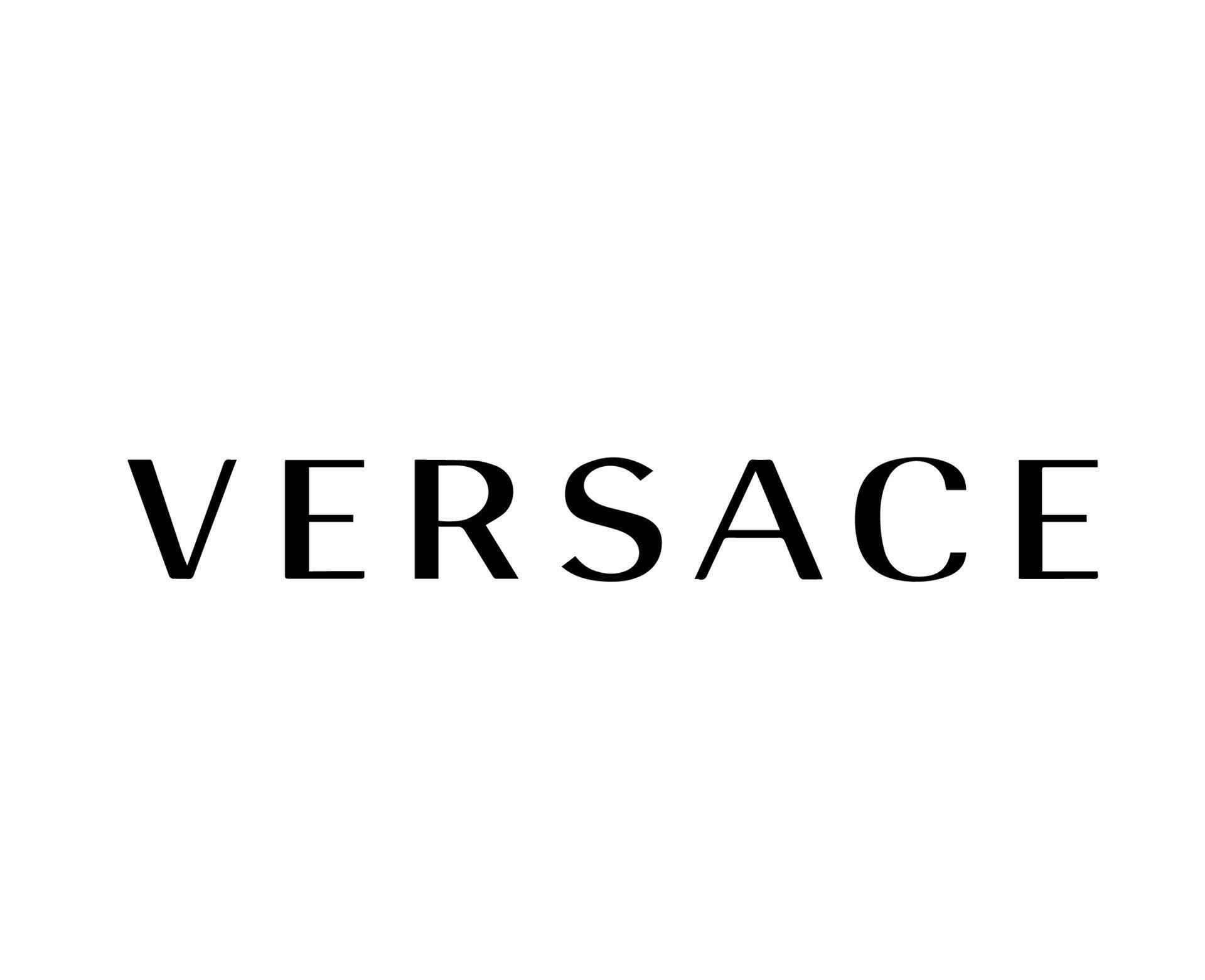 Versace Brand Logo Name Black Symbol Clothes Design Icon Abstract