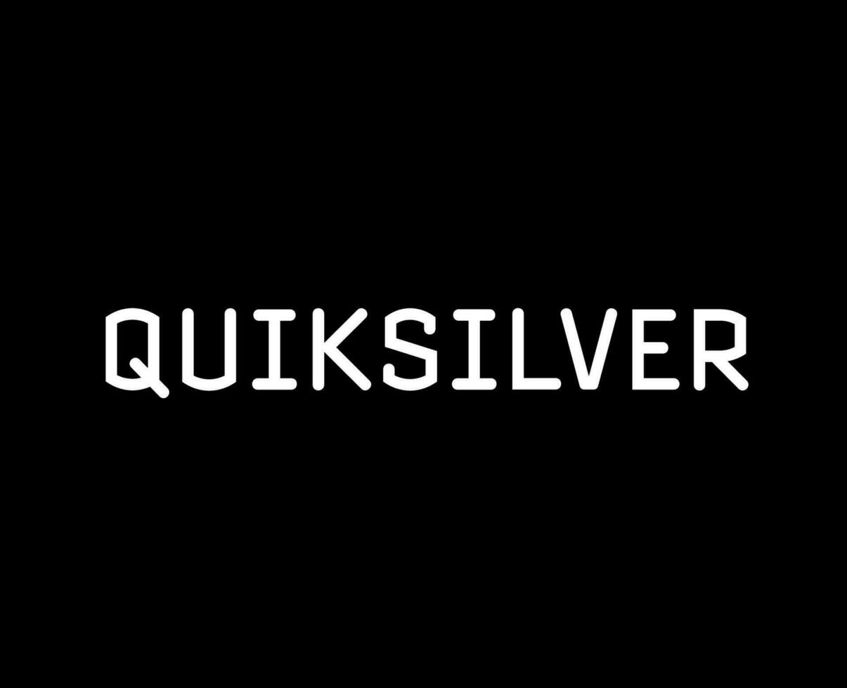 Quiksilver símbolo marca ropa nombre blanco logo diseño icono resumen vector ilustración con negro antecedentes