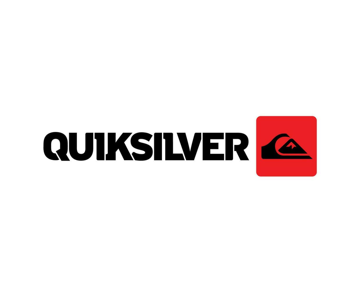 Quiksilver símbolo marca ropa nombre negro y rojo logo diseño icono resumen vector ilustración