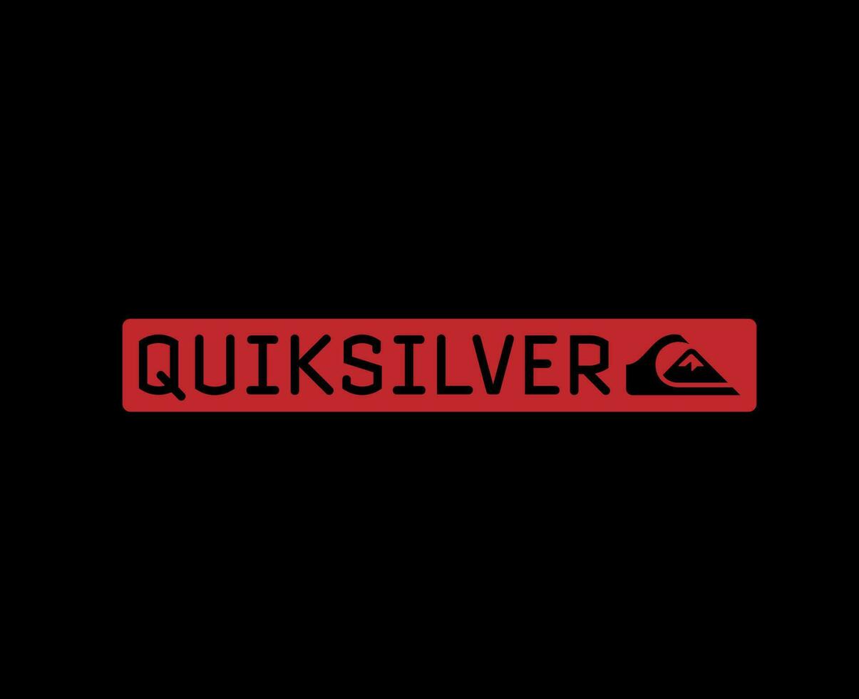 Quiksilver Logo Brand Clothes With Name Red Symbol Design Icon Abstract Vector Illustration With Black Background