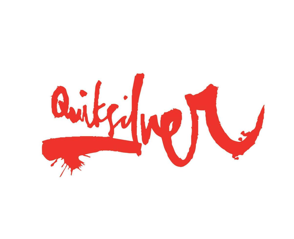 Quiksilver Symbol Brand Name Red Logo Clothes Design Icon Abstract Vector Illustration