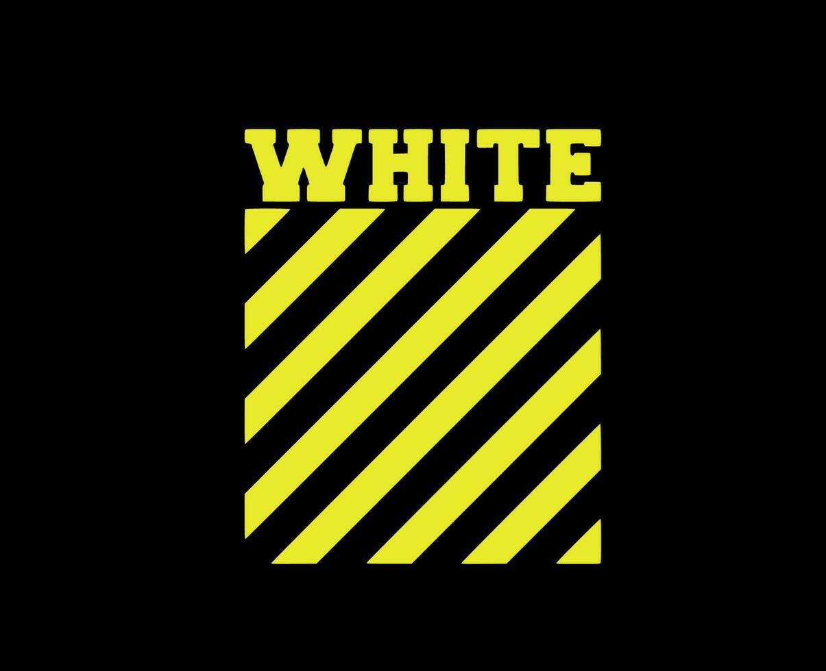 Off-White Clothes Logo Yellow Symbol Design Icon Abstract Vector Illustration With Black Background