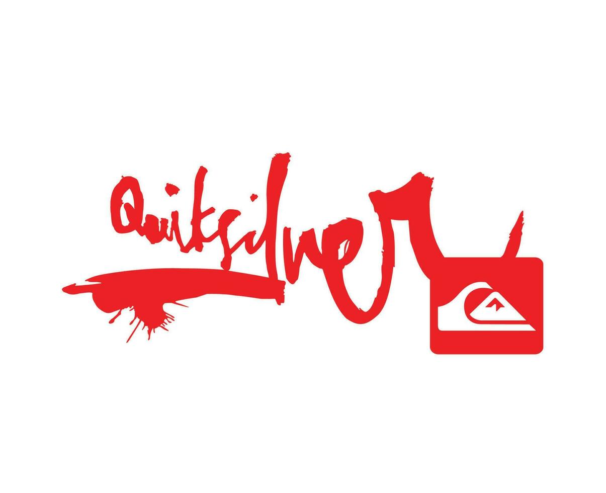 Quiksilver símbolo marca rojo logo ropa diseño icono resumen vector ilustración