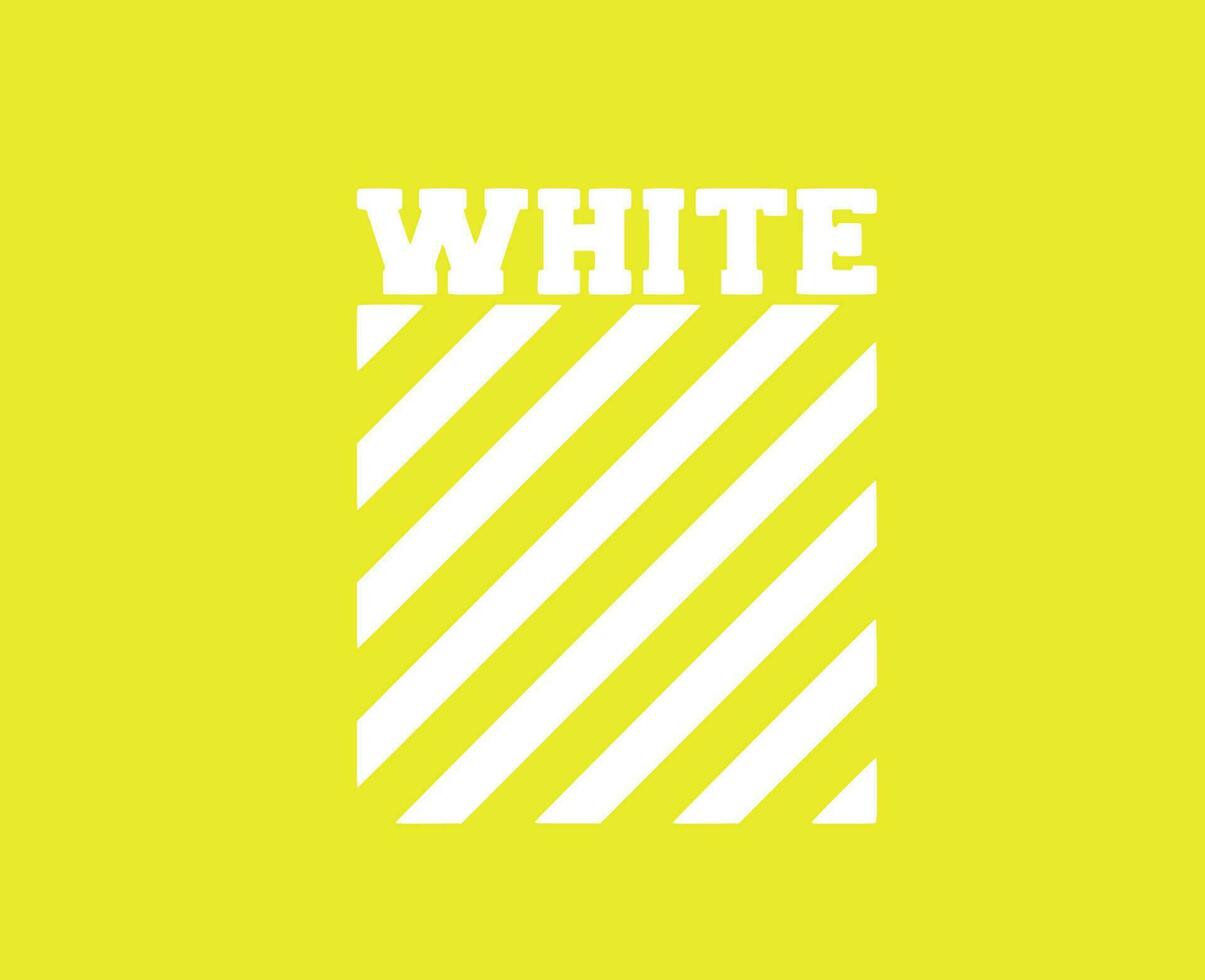 Off-White Clothes Logo White Symbol Design Icon Abstract Vector Illustration With Yellow Background