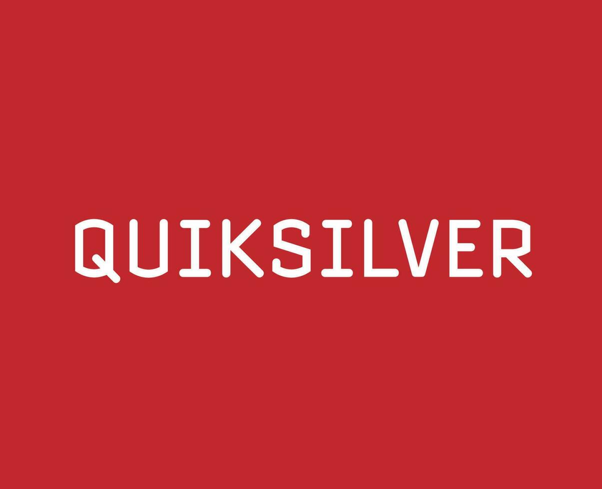 Quiksilver Symbol Brand Clothes Name White Logo Design Icon Abstract Vector Illustration With Red Background