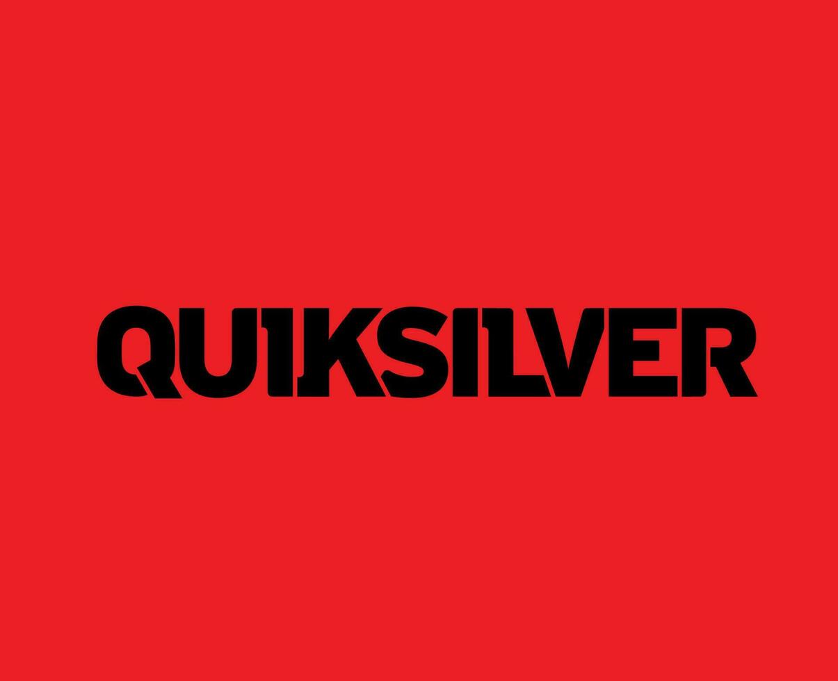 Quiksilver Symbol Brand Clothes Logo Name Black Design Icon Abstract Vector Illustration With Red Background
