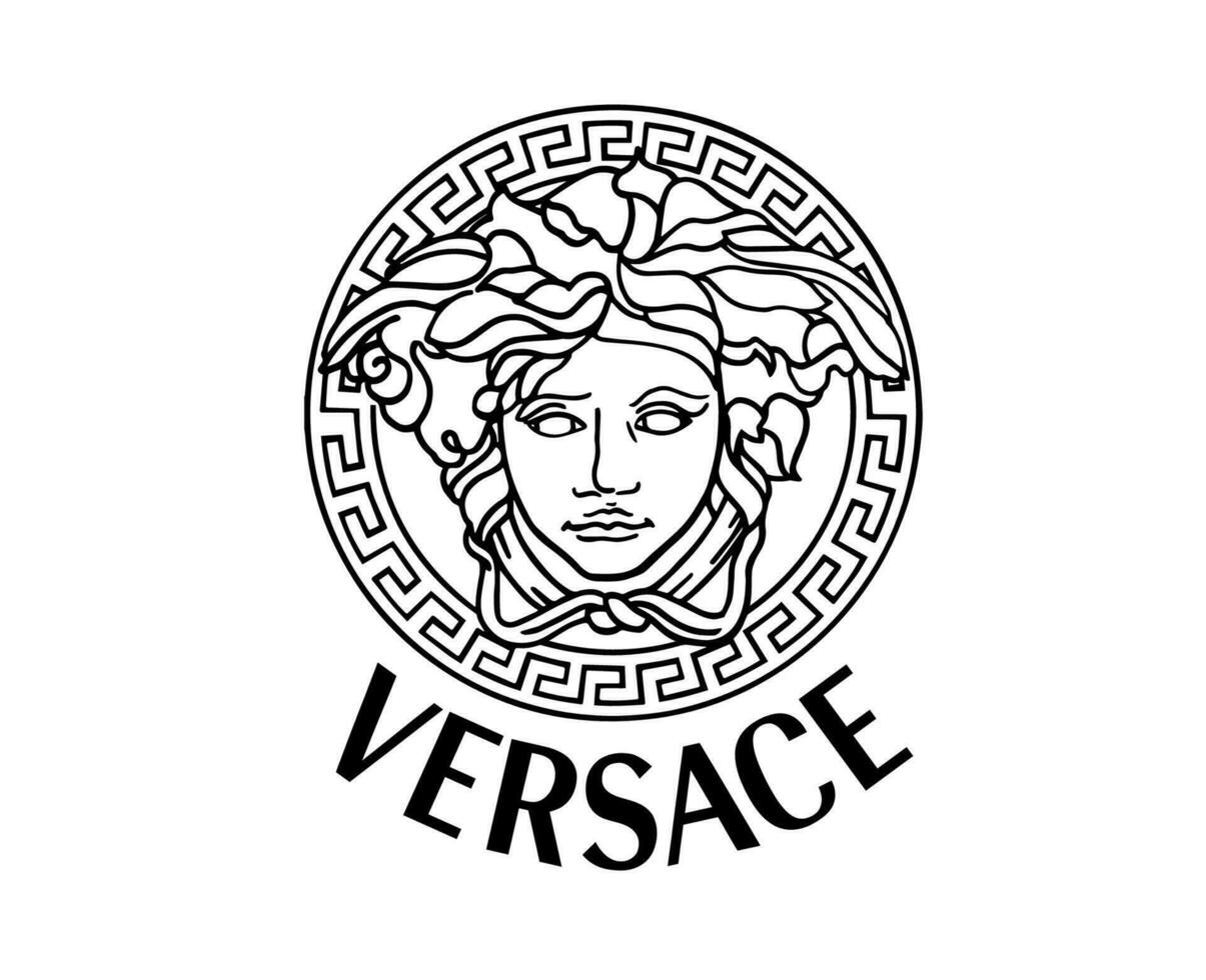 Versace Brand Symbol With Name Black Logo Clothes Design Icon Abstract Vector Illustration