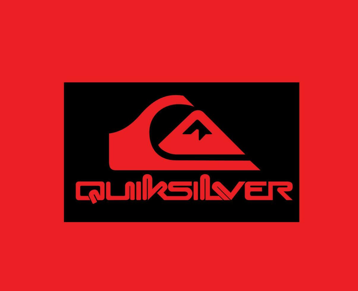Quiksilver Brand Logo Black Symbol Clothes Design Icon Abstract Vector Illustration With Red Background