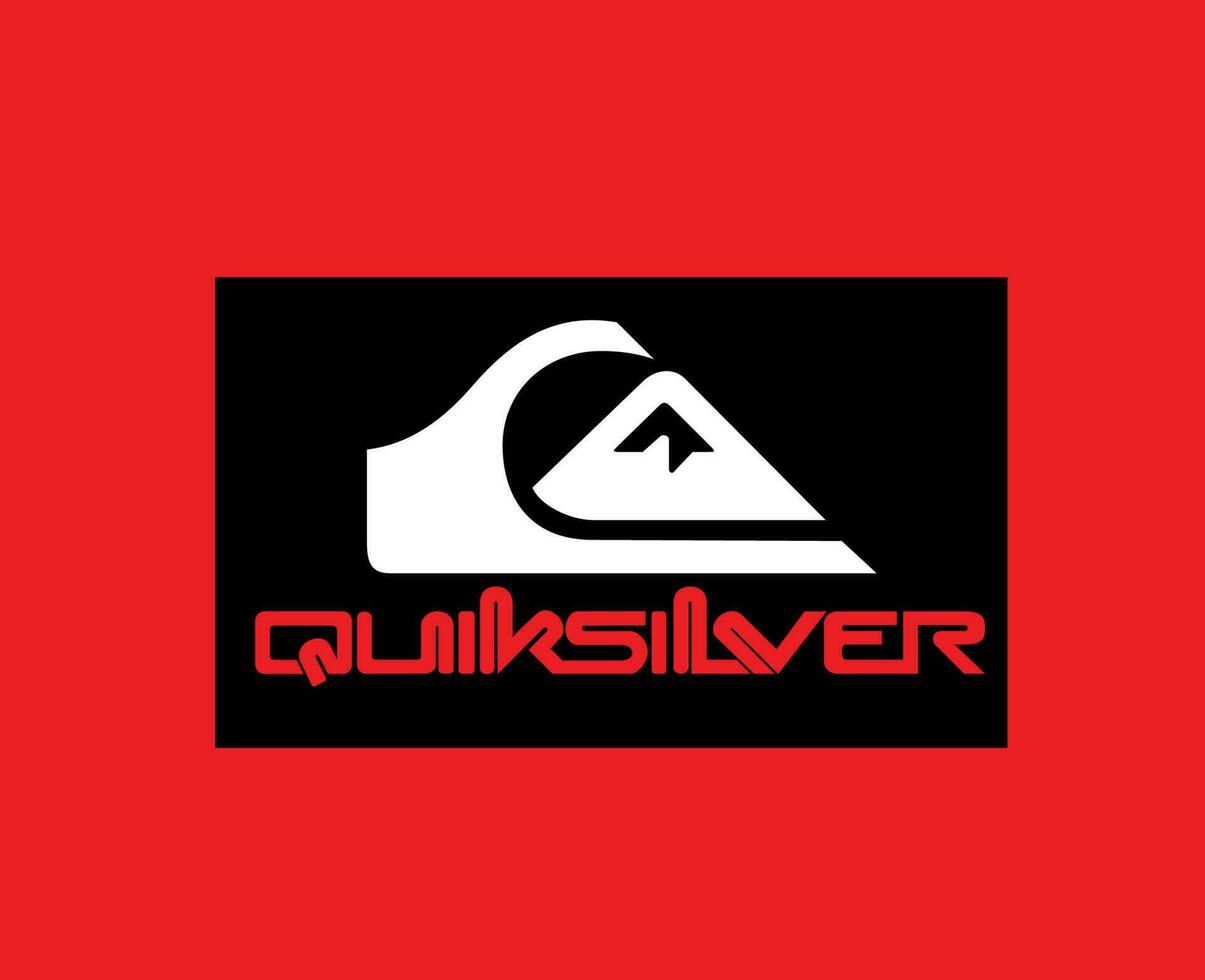 Quiksilver Brand Logo Symbol Clothes Abstract Design Icon Vector Illustration With Red Background