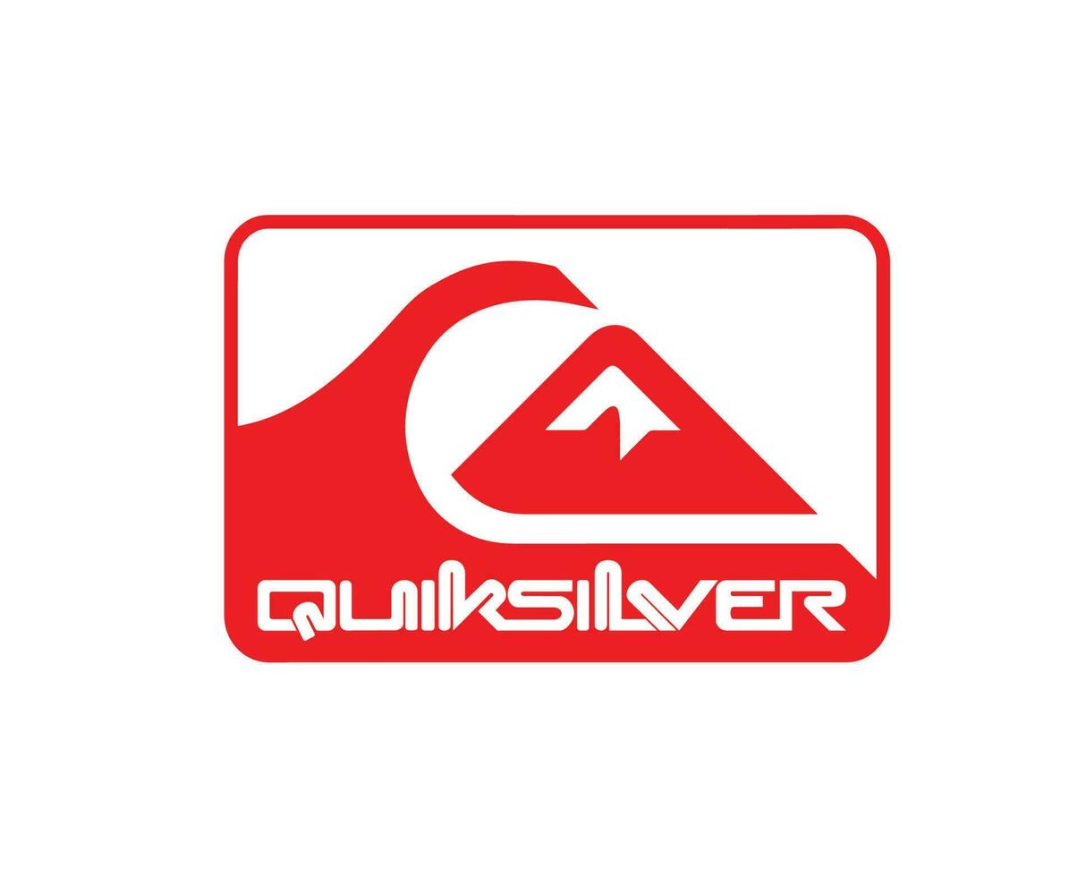 Quiksilver símbolo marca ropa logo con nombre rojo diseño icono resumen vector ilustración
