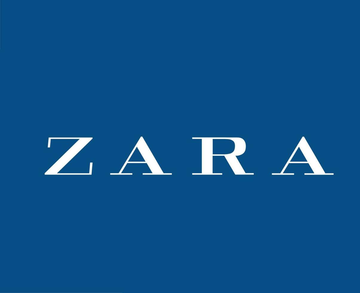 zara marca símbolo blanco logo ropa diseño icono resumen vector ilustración con azul antecedentes