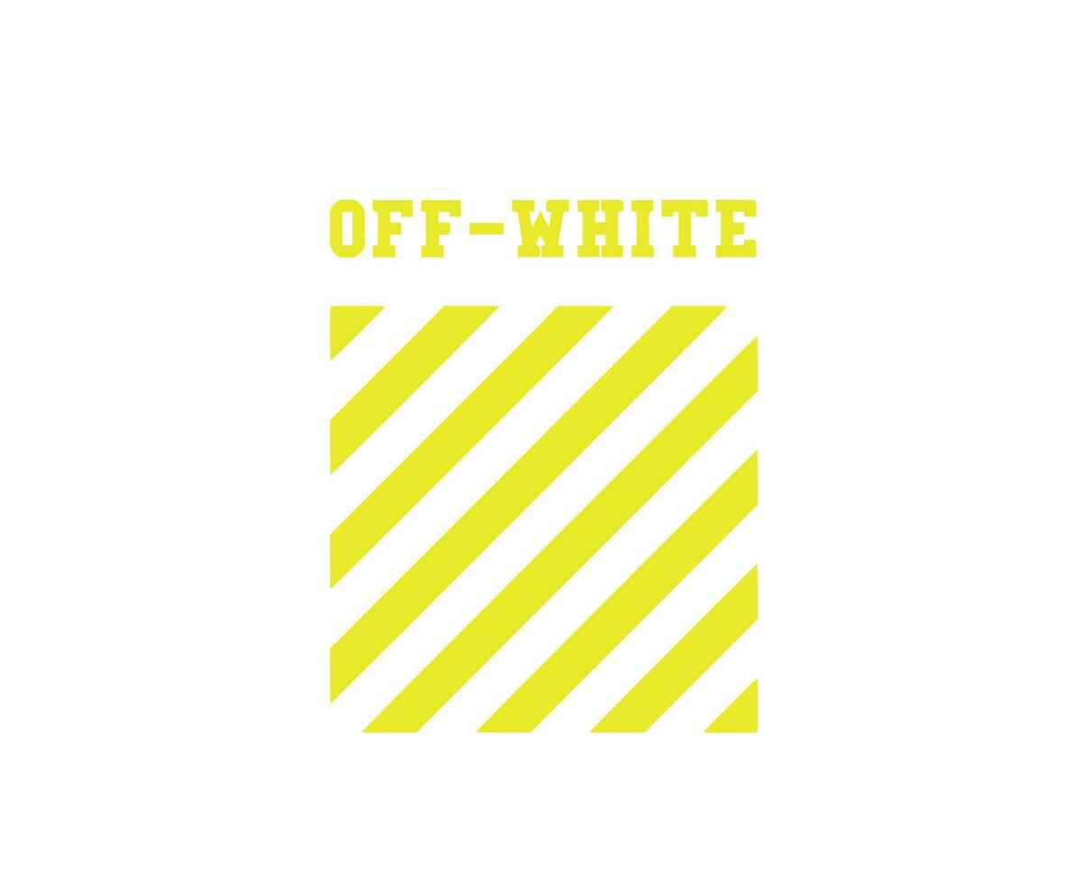 Off-White Symbol With Name Yellow Logo Clothes Design Icon Abstract Vector Illustration