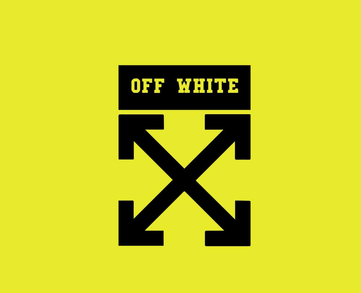 Off-White Symbol Logo With Name White Clothes Design Icon Abstract Vector Illustration With Yellow Background