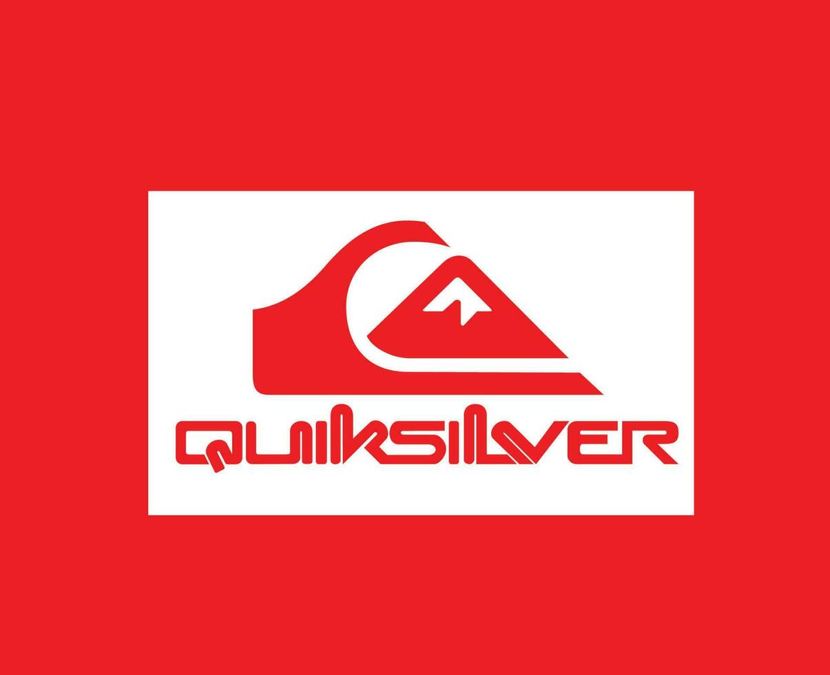 Quiksilver Brand Logo White Symbol Clothes Design Icon Abstract Vector Illustration With Red Background