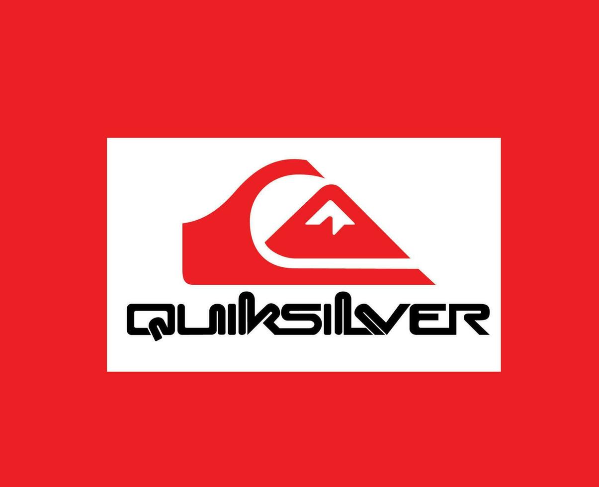 Quiksilver Brand Symbol Clothes Logo Abstract Design Icon Vector Illustration With Red Background