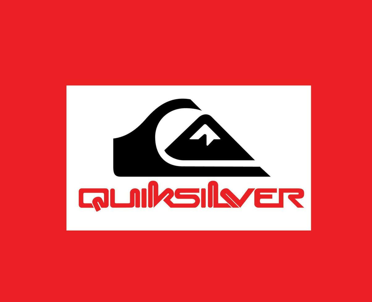 Quiksilver Brand Symbol Clothes Logo Design Icon Abstract Vector Illustration With Red Background