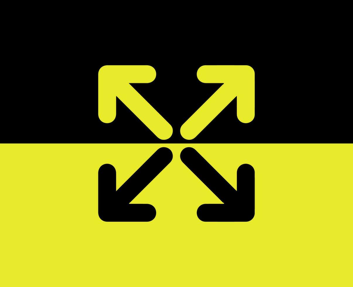 Off-White Logo Symbol Black And Yellow Clothes Design Icon Abstract Vector Illustration