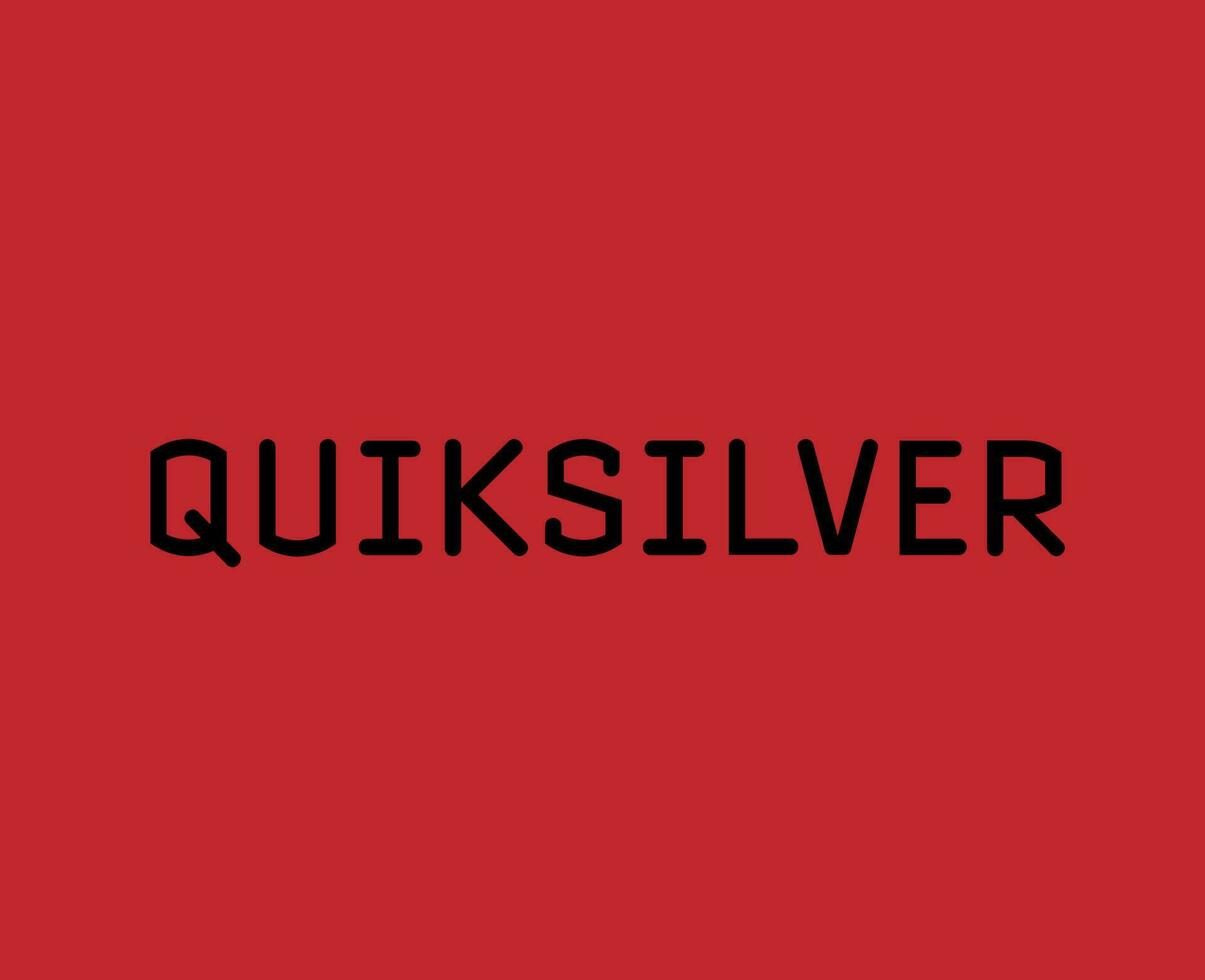 Quiksilver Symbol Brand Clothes Name Black Logo Design Icon Abstract Vector Illustration With Red Background