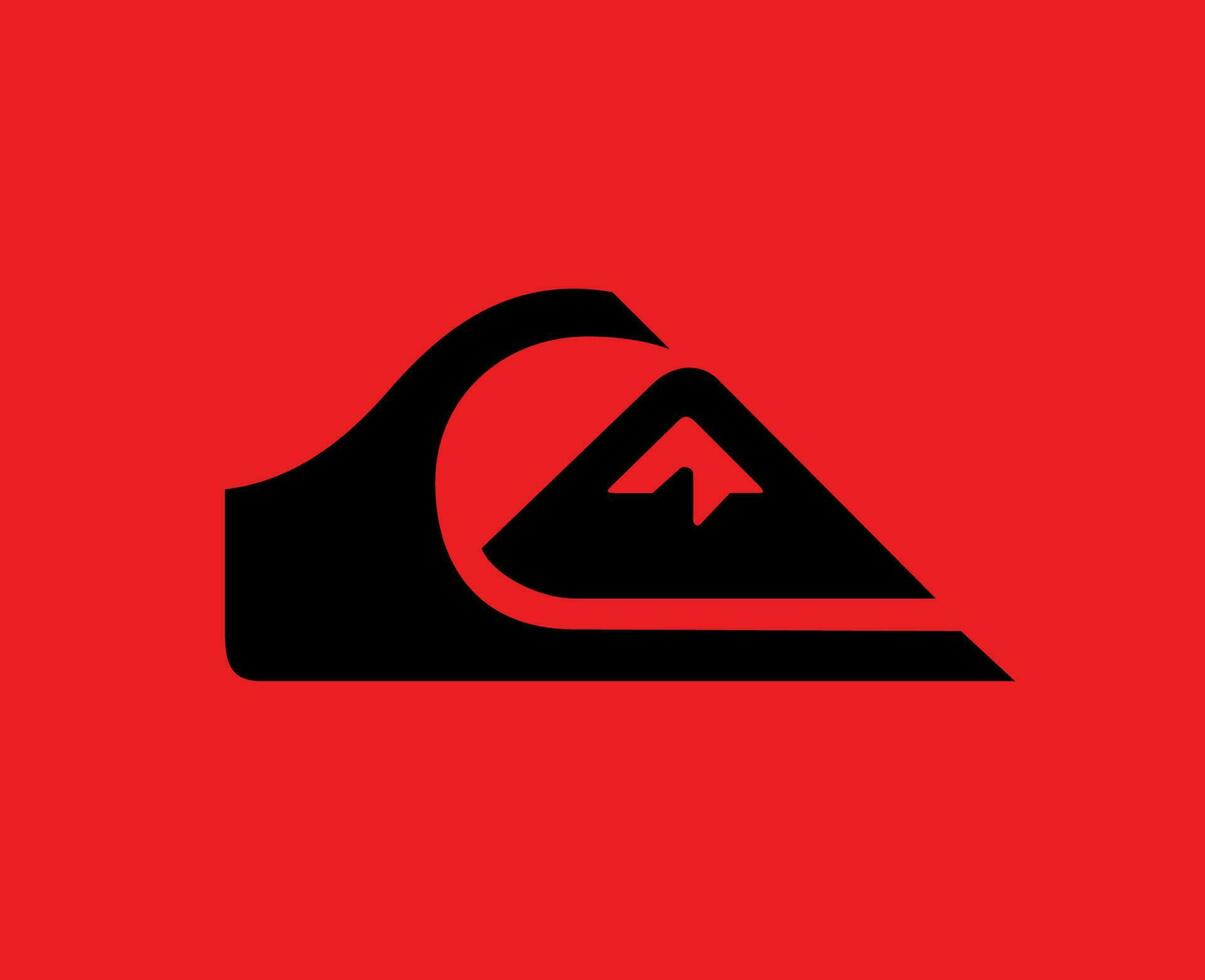 Quiksilver logo marca ropa negro símbolo diseño icono resumen vector ilustración con rojo antecedentes