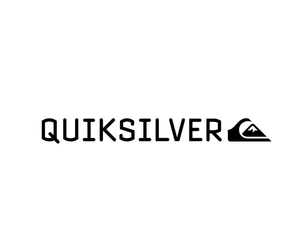 Quiksilver símbolo marca ropa con nombre negro logo diseño icono resumen vector ilustración
