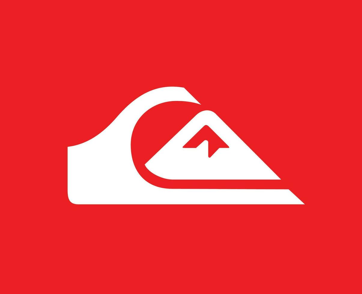 Quiksilver Logo Brand Clothes White Symbol Design Icon Abstract Vector Illustration With Red Background