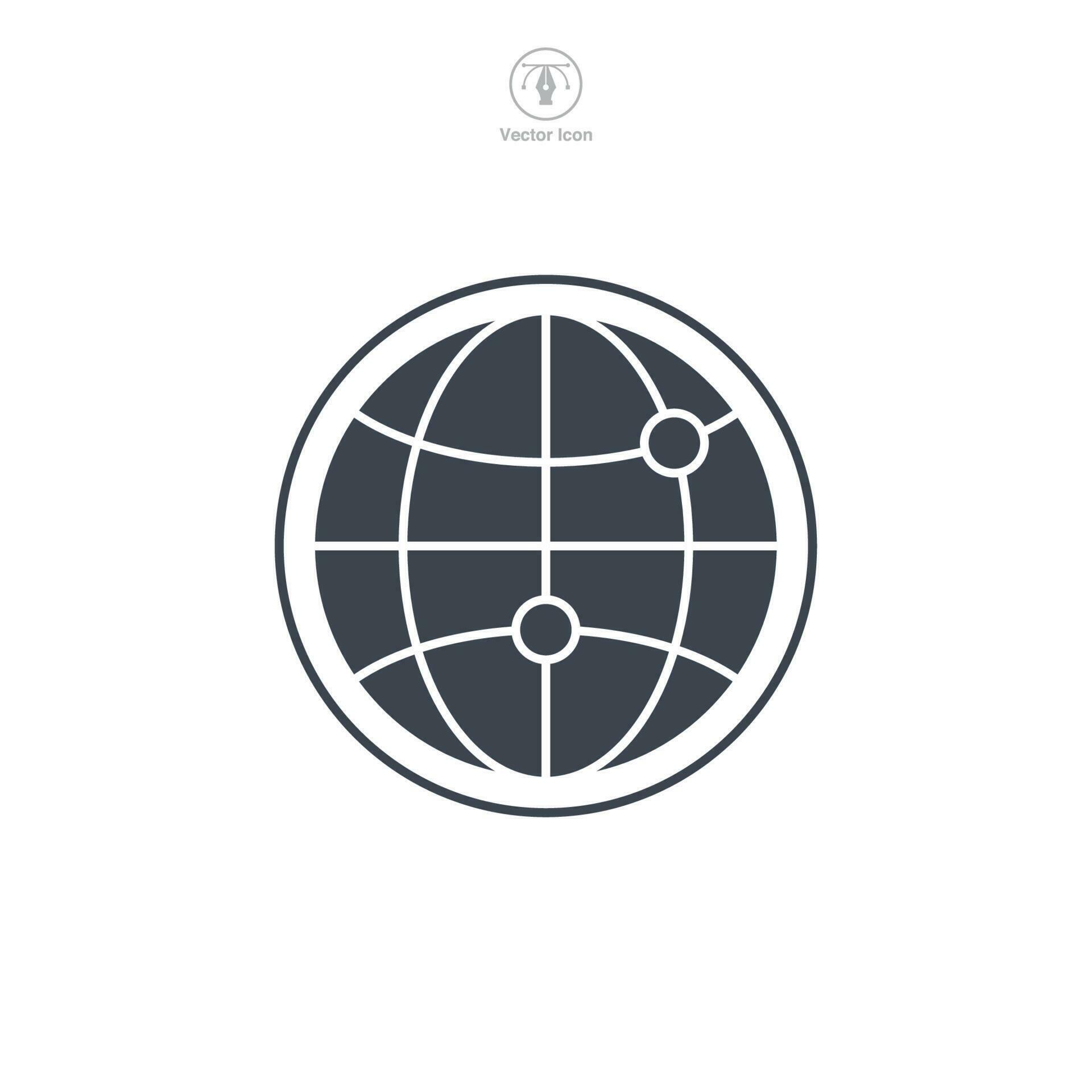 Globe icon symbol template for graphic and web design collection logo ...