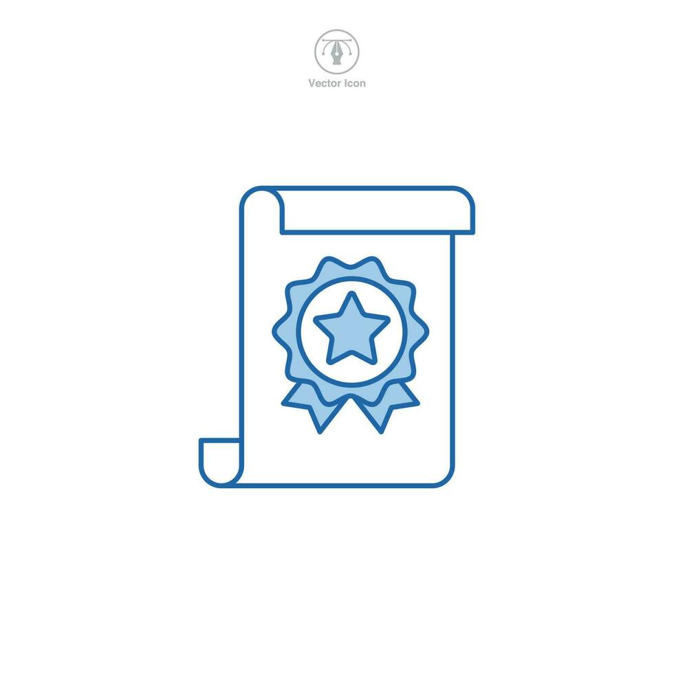 Certificate icon symbol template for graphic and web design collection logo vector illustration