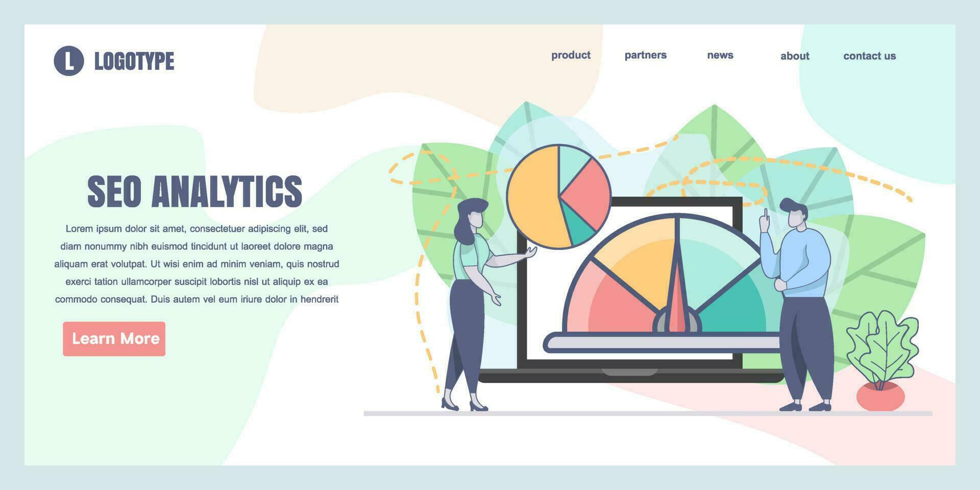 Landing page design templates for SEO Analytics concept illustration, perfect for web design, banner, mobile app, landing page, Flat Vector illustration