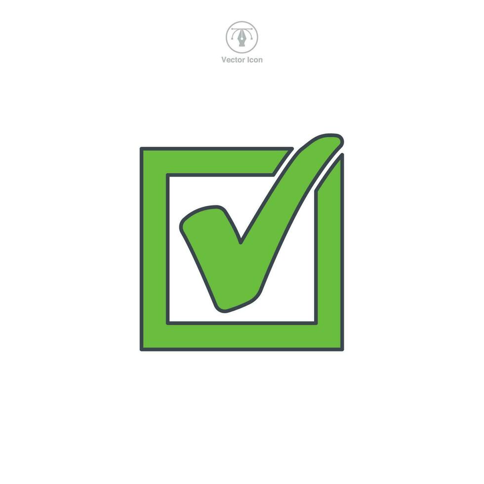 Check Mark in a Box icon symbol template for graphic and web design collection logo vector illustration