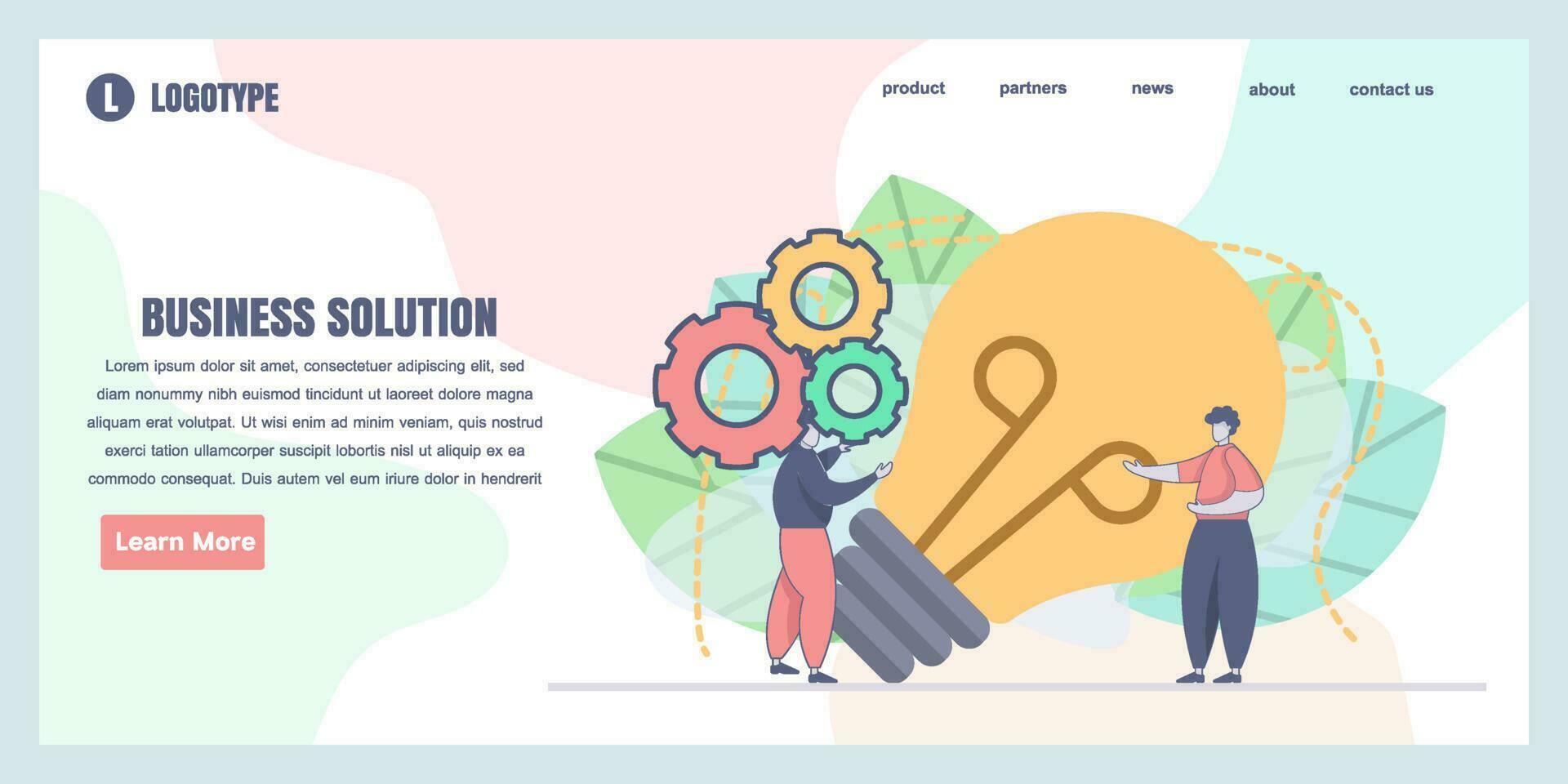 Web page design templates for business solution concept illustration, perfect for web page design, banner, mobile app, landing page, Flat Vector illustration