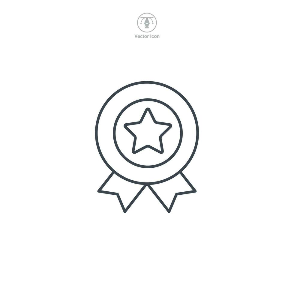 Medal icon symbol template for graphic and web design collection logo vector illustration