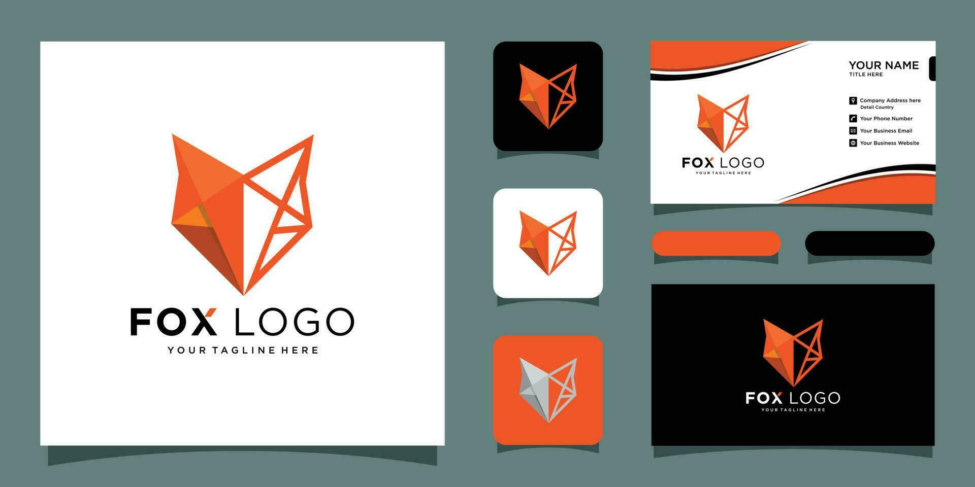 Modern fox head logo design, fox head icon Premium Vector