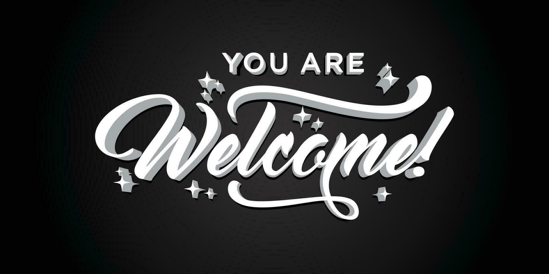 Welcome handwriting, illustration of a modern calligraphy style ...