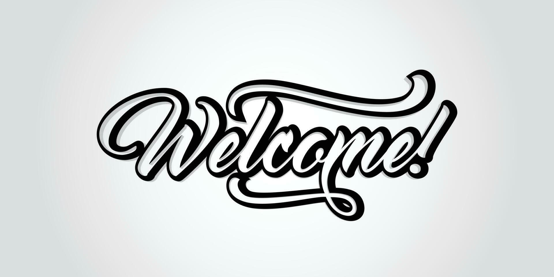 Welcome handwriting, illustration of a modern calligraphy style ...