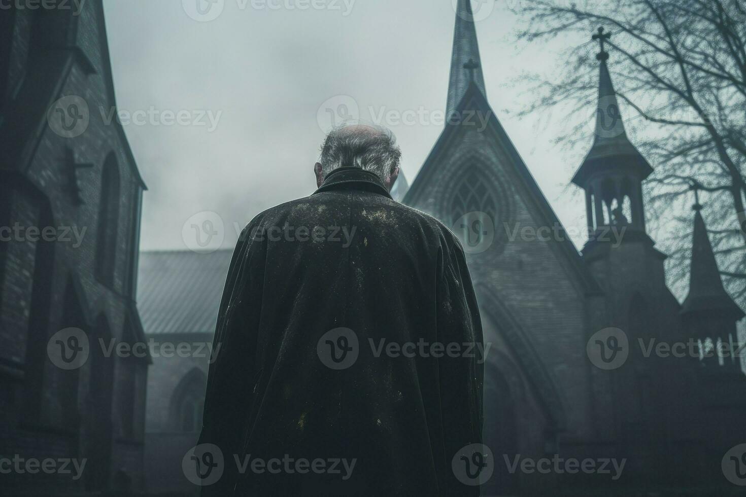 obispo antiguo hombre iglesia. generar ai foto