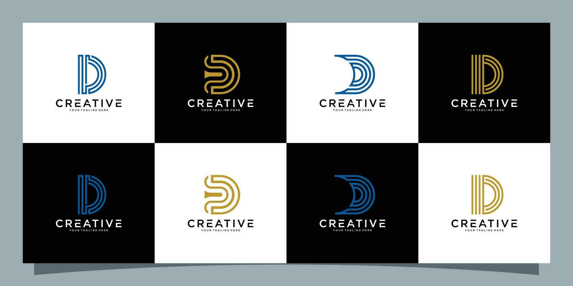 Set of initials letter D monogram logo vector design Premium Vector