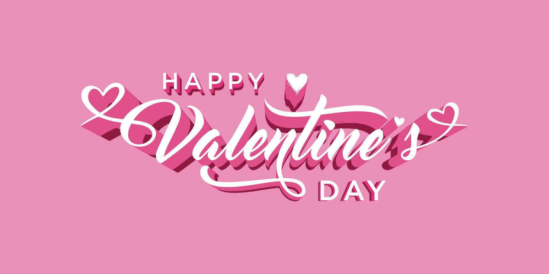 Happy Valentines Day,Hand lettering typography. Premium Vector