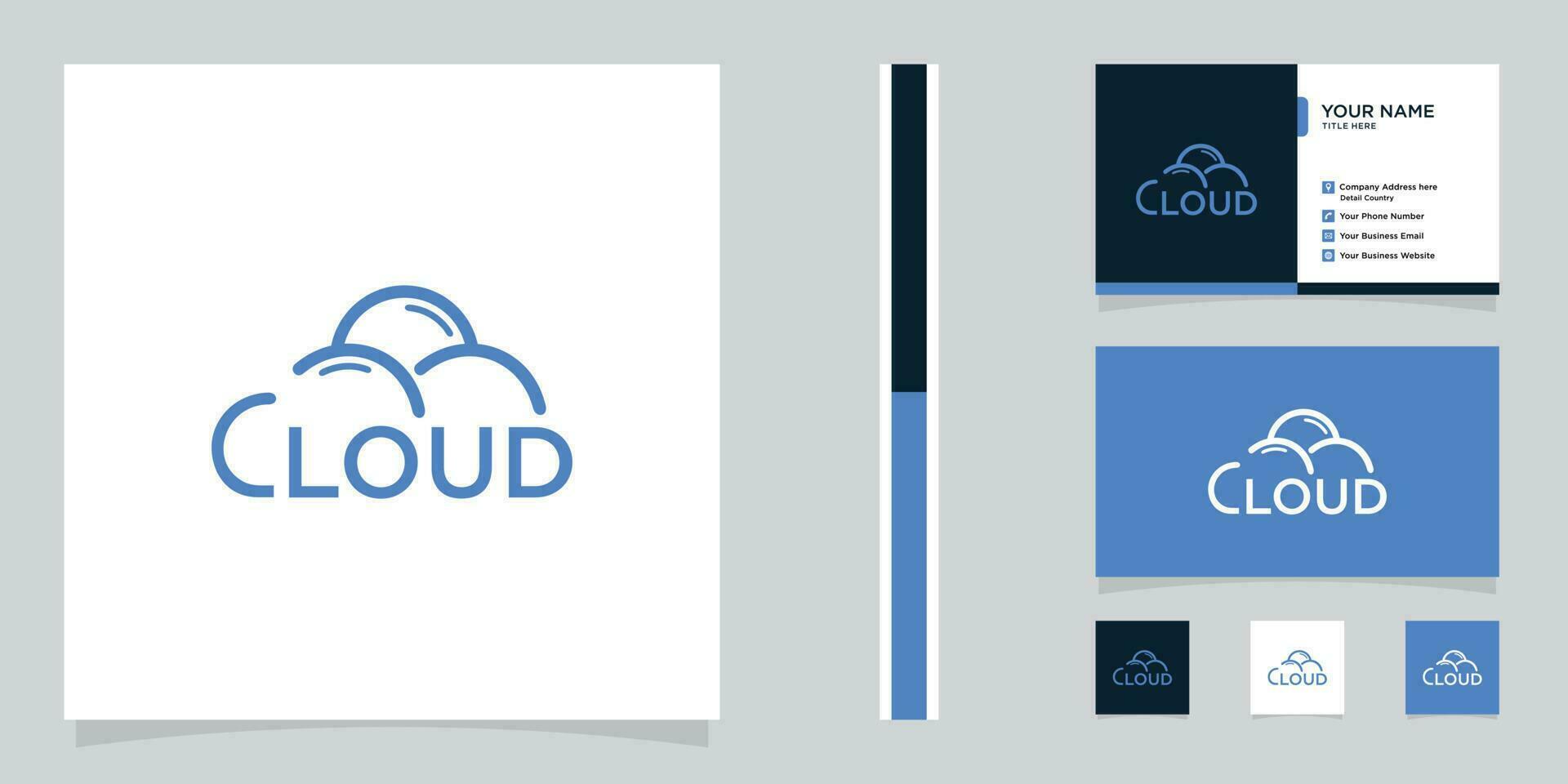 Cloud logo template vector symbol and business card Premium Vector
