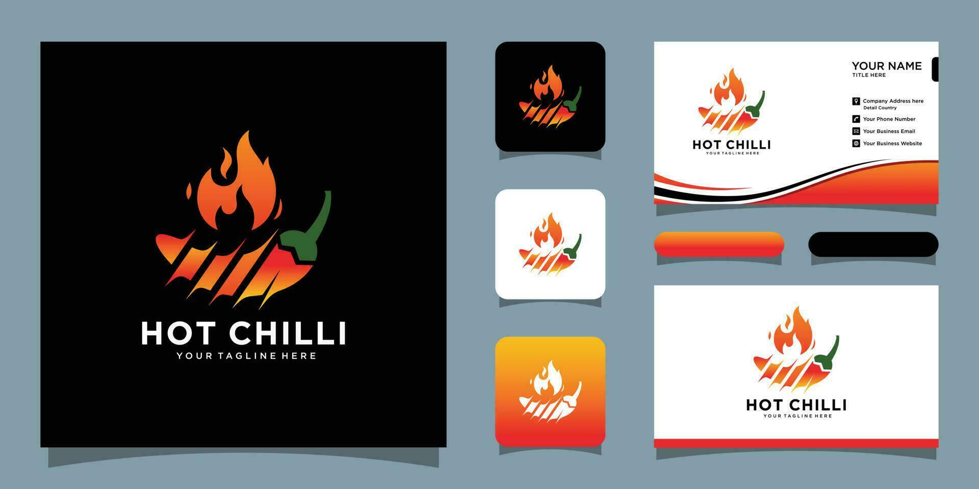 Red hot chili logo designs concept vector  spicy pepper logo designs template Premium Vector