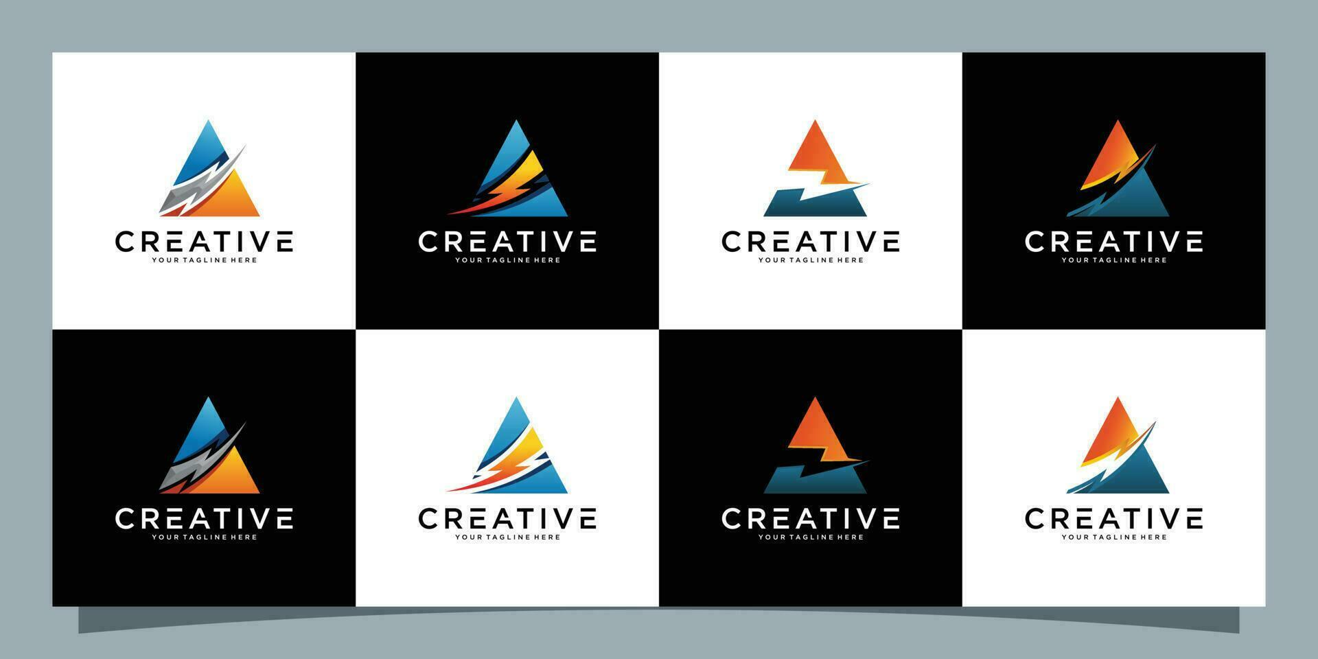 Set of initials letter a abstract logo vector design template Premium Vector