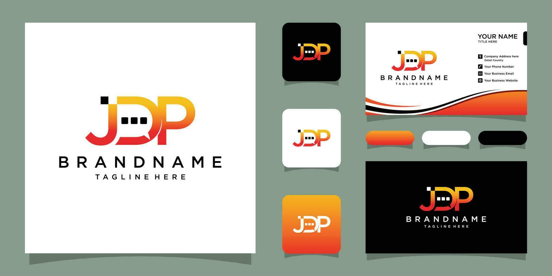 inicial letra jdp monograma logo diseño modelo prima vector