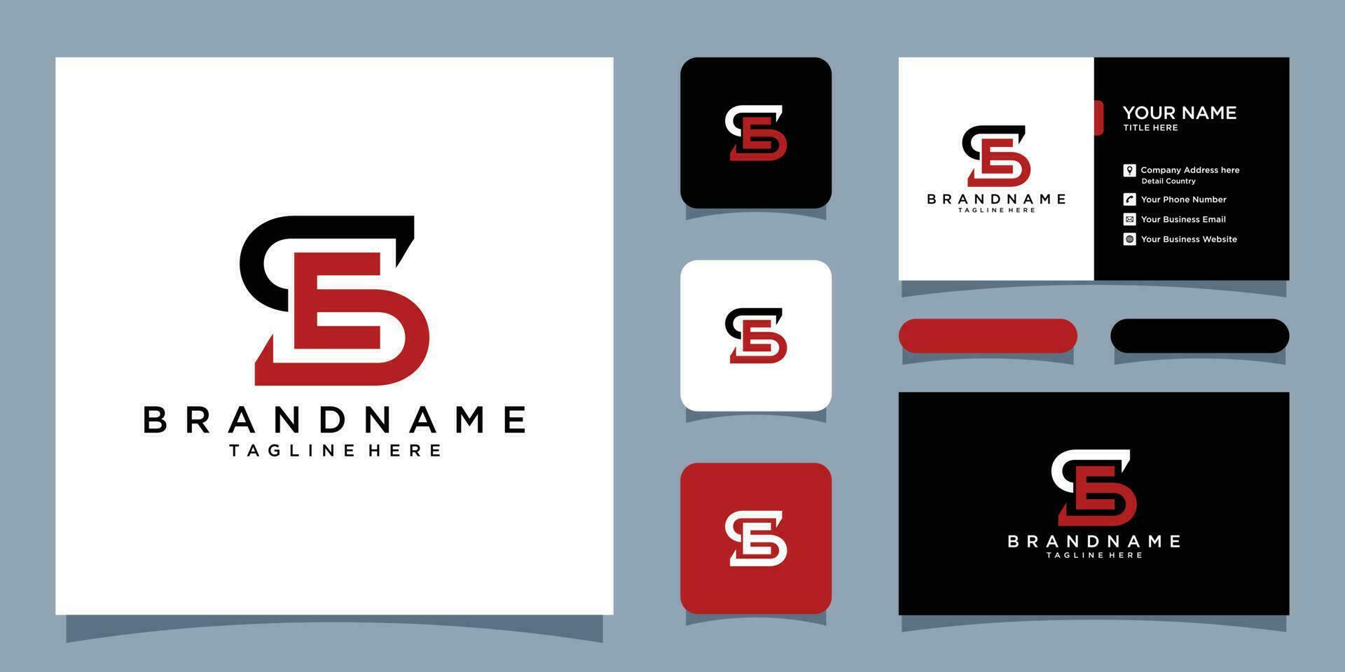 Letter SE Initial Modern Corporate Logotype with business card design Premium Vector