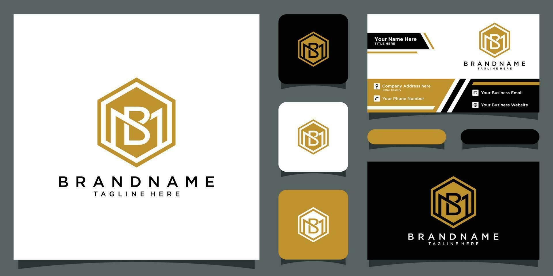 Initial BM or MB letter logo design vector template with business card design Premium Vector