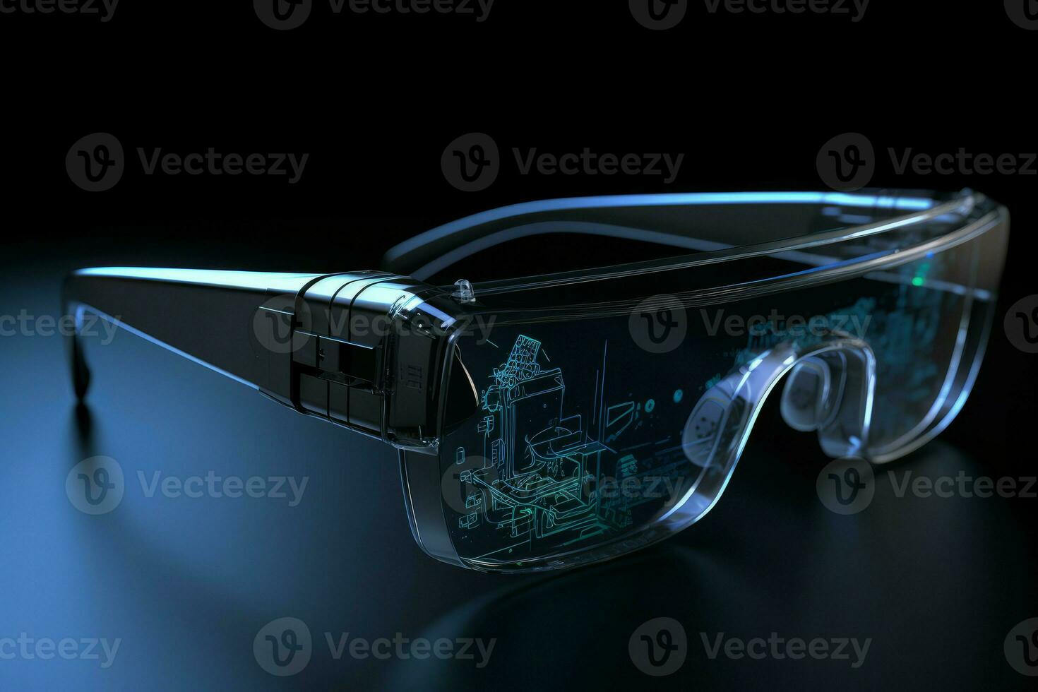 Holographic tech glasses future. Generate Ai photo