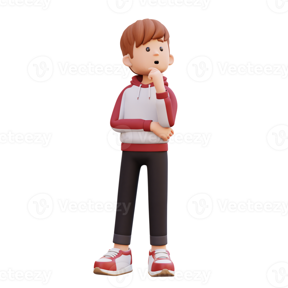 3d male character thinking png