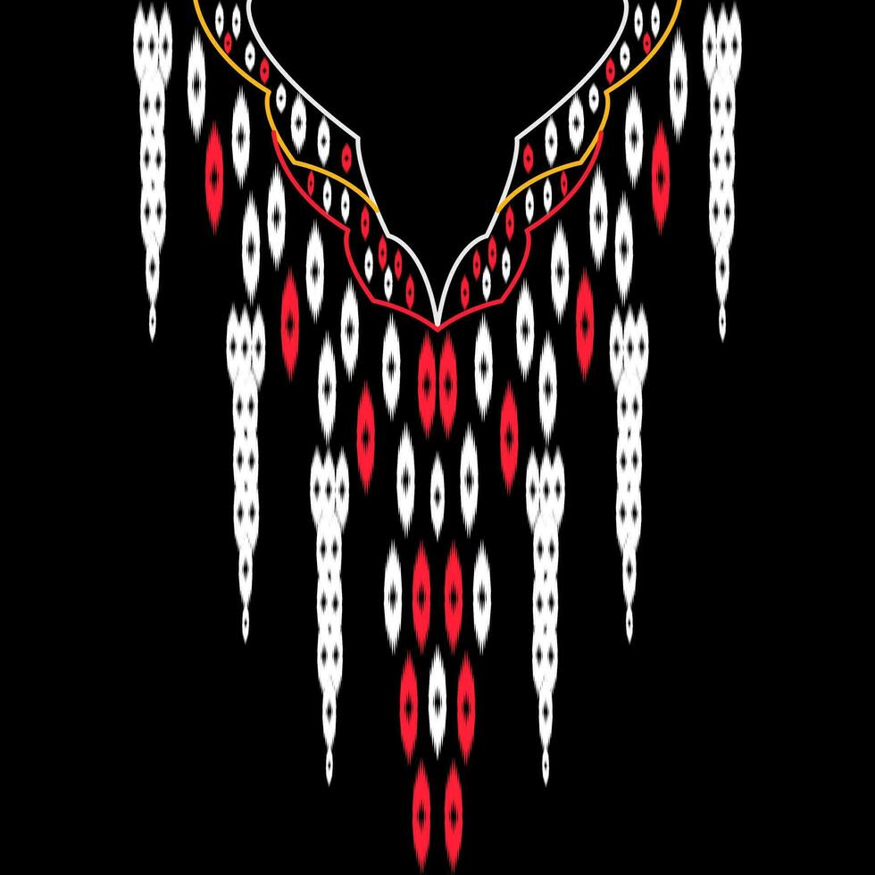 Traditional geometric ethnic embroidered neckline vector